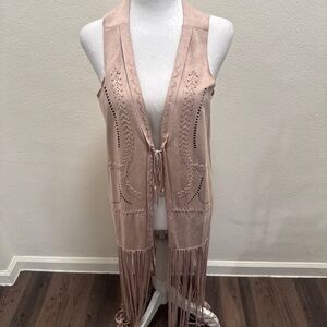 Jessica Simpson Faux Suede Tasmania Fringe Vest
